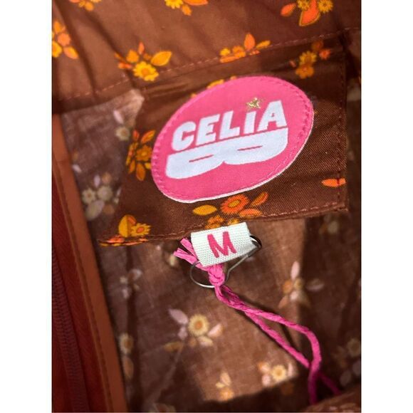 CeliaB Floral Print Pleated Shorts Brown & Orange Women’s Size Medium - Picture 6 of 8